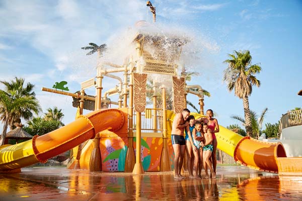 Family at waterpark