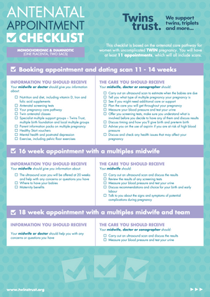 antenatal appointment checklist pdf