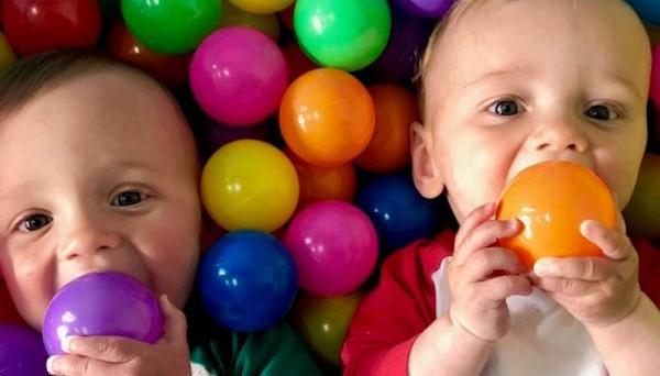 Twins in ball pool