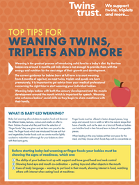 Weaning factsheet cover